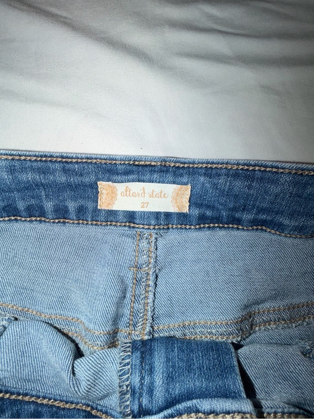 Altar'd State Wide-Leg High-Rise Jeans in Light Blue - Picture 5 of 8